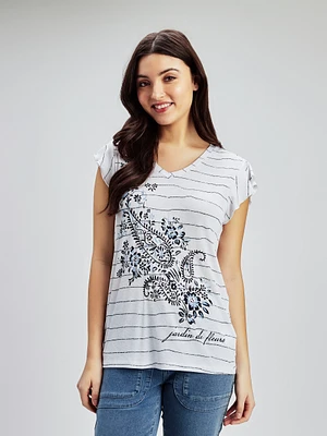 Short-sleeve semi-fitted t-shirt