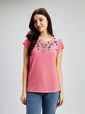 T-shirt semi-ajusté à manches courtes