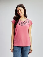 T-shirt semi-ajusté à manches courtes