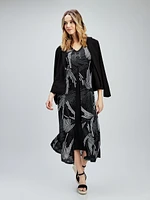 Flared maxi knit dress