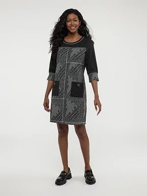 Robe droite semi-ajustée en tricot