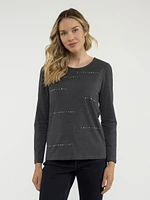 Long-sleeve semi-fitted t-shirt