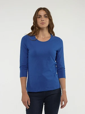 3/4-sleeve semi-fitted t-shirt