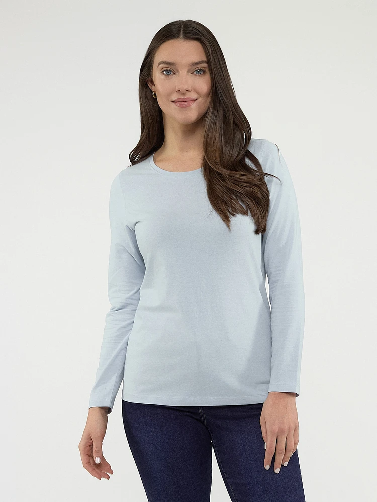 Long-sleeve semi-fitted t-shirt