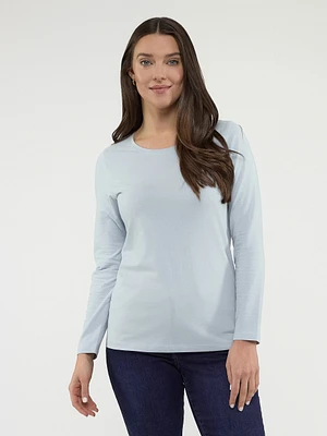 Long-sleeve semi-fitted t-shirt