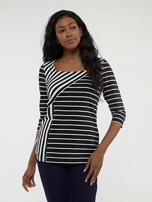 3/4-sleeve semi-fitted t-shirt