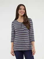 3/4-sleeve semi-fitted t-shirt