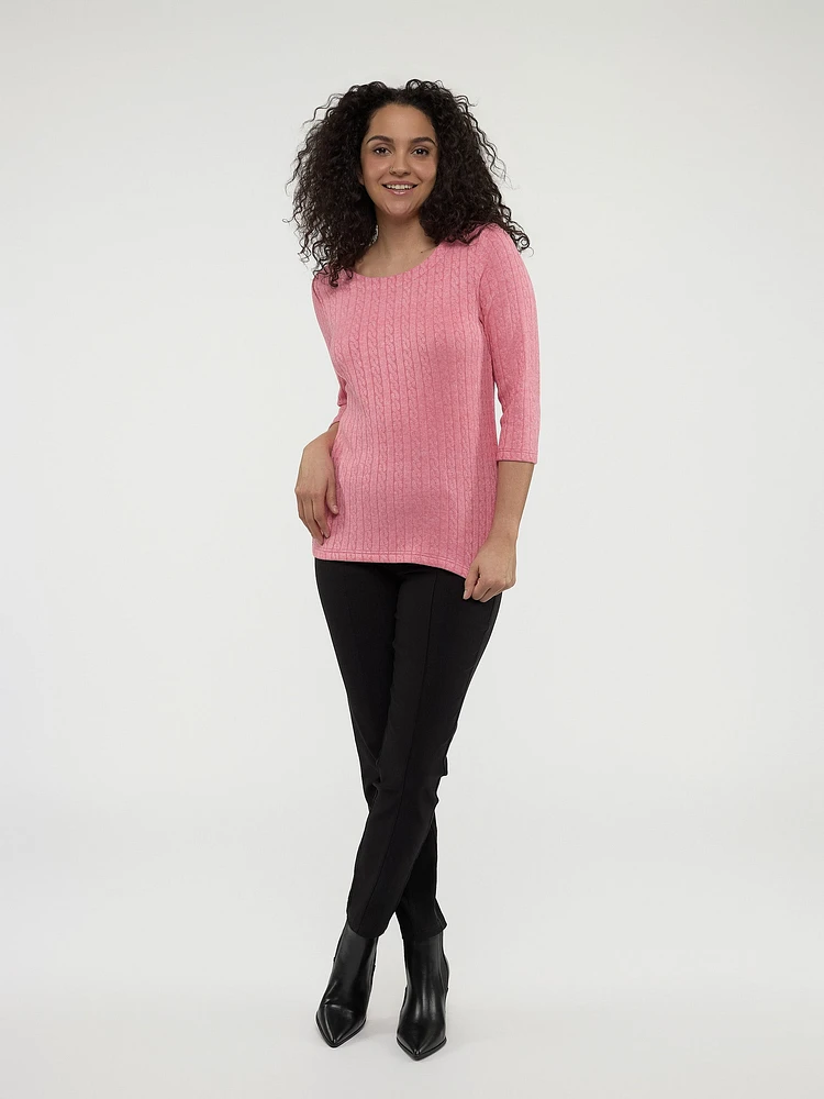 3/4-sleeve semi-fitted t-shirt