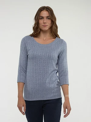 3/4-sleeve semi-fitted t-shirt