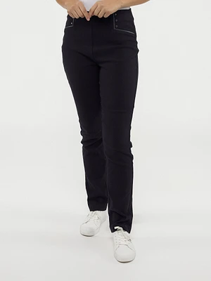 Pantalon habillé étroit semi-ajusté à enfiler