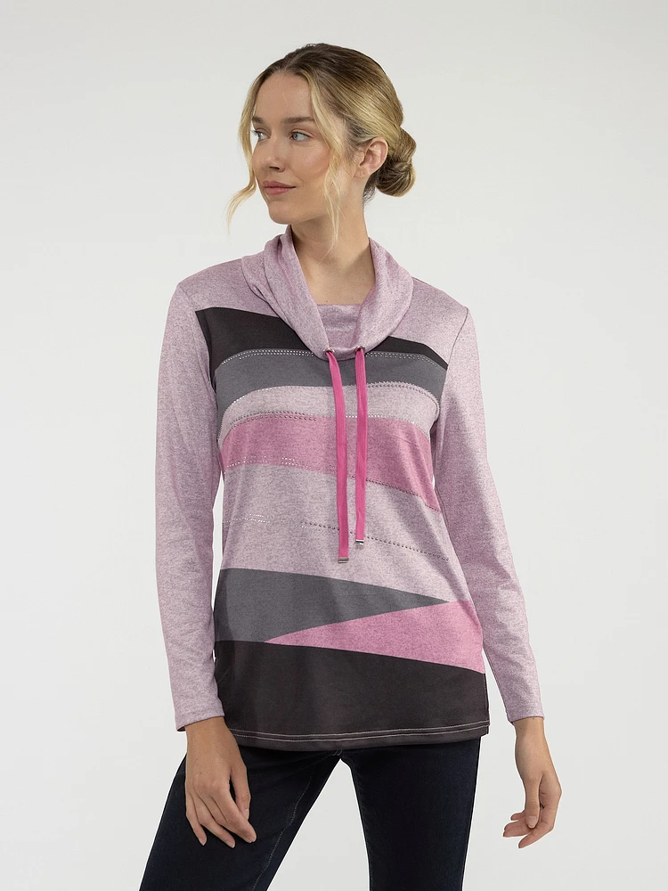 Long-sleeve semi-fitted t-shirt