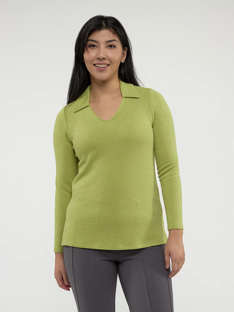 Long-sleeve semi-fitted t-shirt
