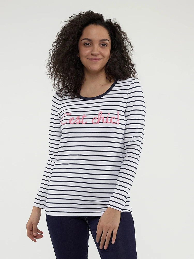 T-shirt semi-ajusté à manches longues