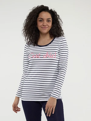 T-shirt semi-ajusté à manches longues
