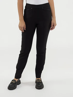 Pantalon droit semi-ajusté à enfiler - Petite