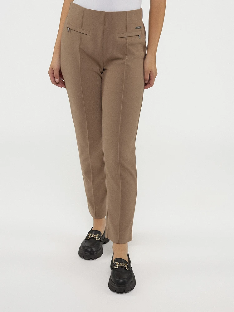 Pantalon habillé étroit semi-ajusté à enfiler - Petite