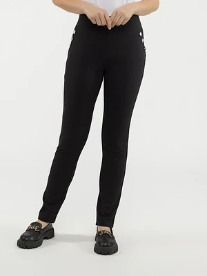 Pantalon droit semi-ajusté à enfiler