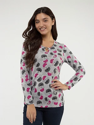 Long-sleeve semi-fitted t-shirt