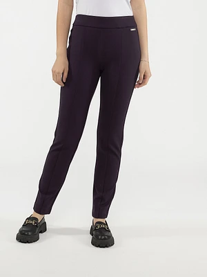 Pantalon habillé étroit semi-ajusté à enfiler - Petite