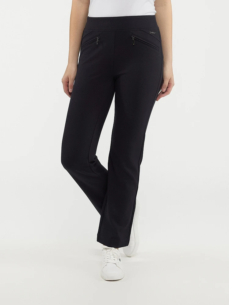 Straight casual pull-on dress pant - Petite