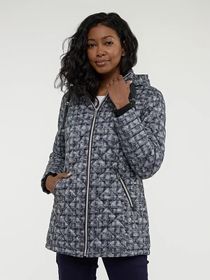 Semi-fitted mid-thigh coat