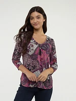 3/4-sleeve semi-fitted t-shirt