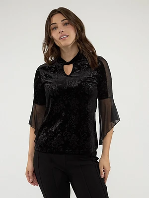 T-shirt semi-ajusté à manches 3/4