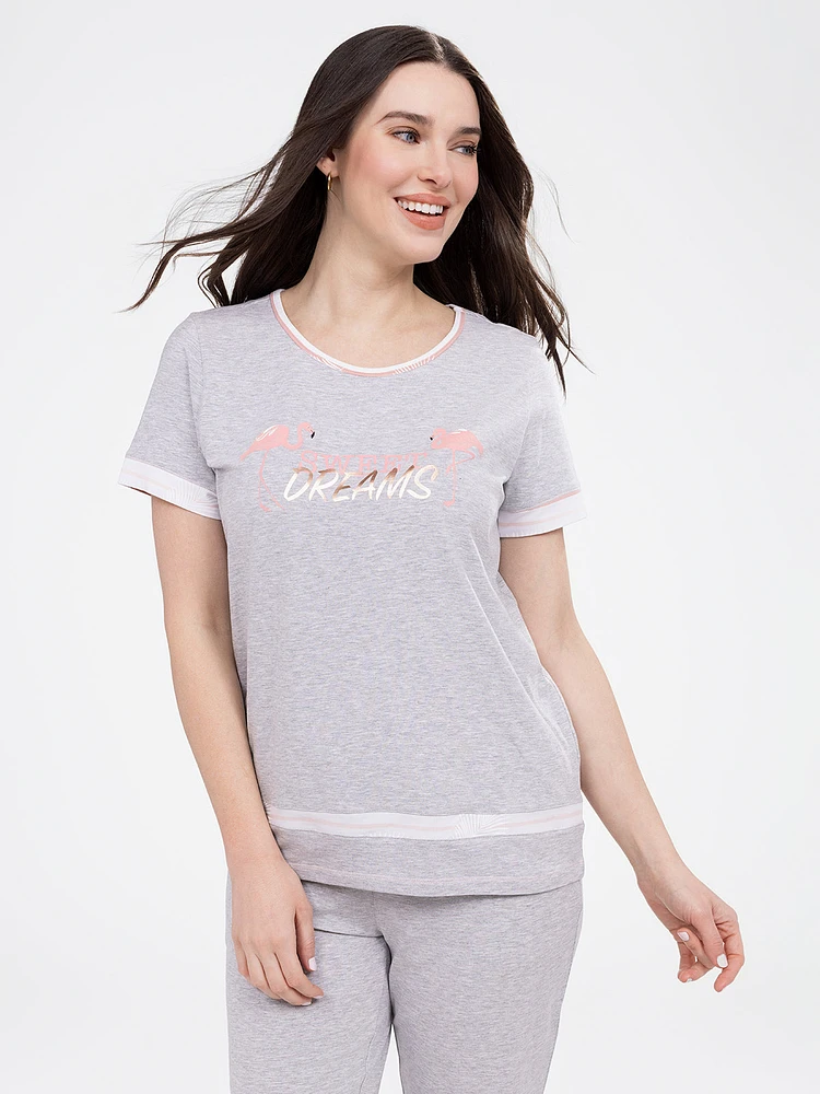 Semi-fitted pyjama top
