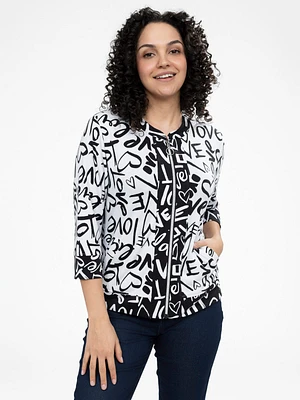 Cardigan semi-ajusté à manches 3/4