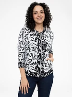 3/4-sleeve semi-fitted cardigan