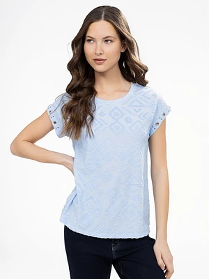 Short-sleeve semi-fitted t-shirt