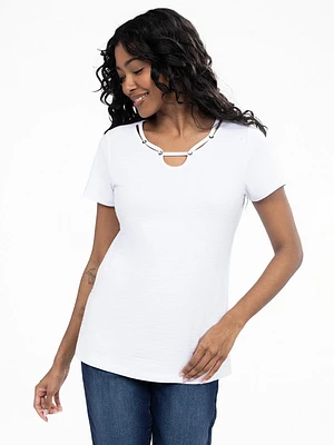 T-shirt semi-ajusté à manches courtes