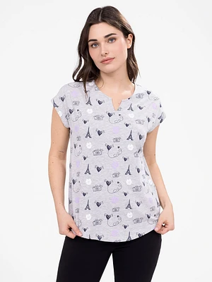 T-shirt semi-ajusté à manches courtes