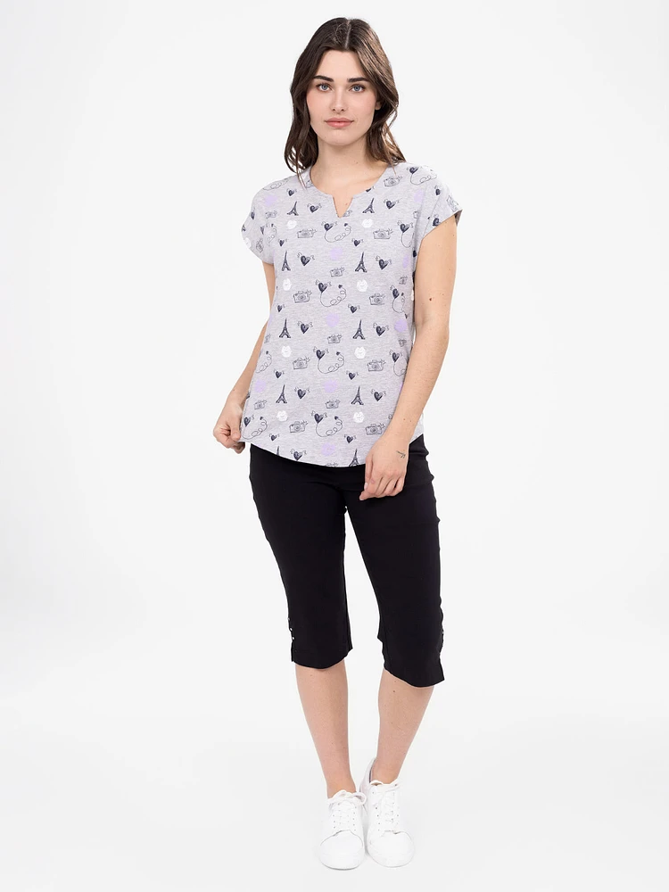 T-shirt semi-ajusté à manches courtes