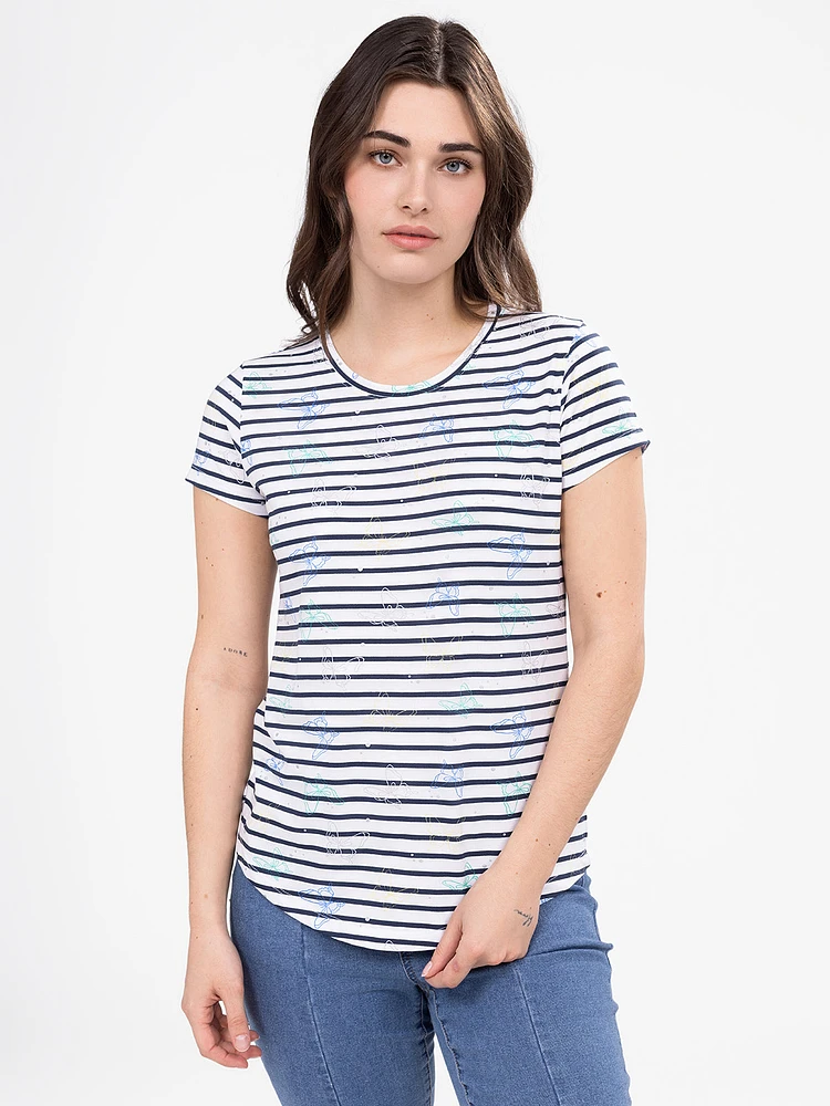 Short-sleeve semi-fitted t-shirt