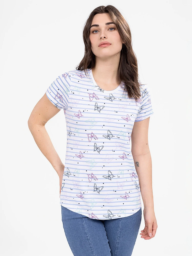 T-shirt semi-ajusté à manches courtes