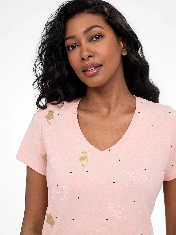 Short-sleeve semi-fitted t-shirt