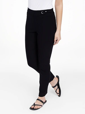 Straight semi-fitted pull-on dress pant
