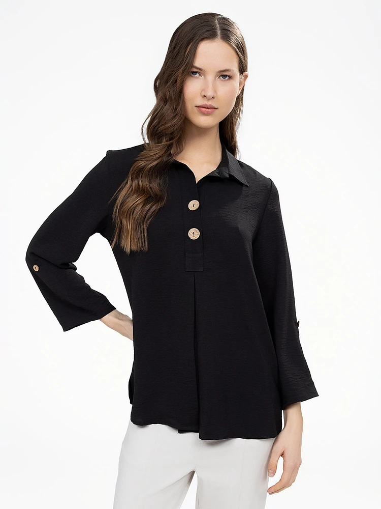 3/4-sleeve loose blouse