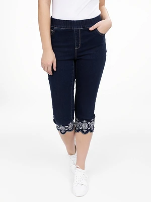 Capri en denim à enfiler