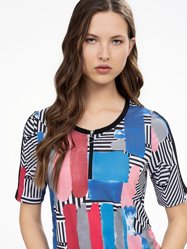 T-shirt semi-ajusté à manches 3/4