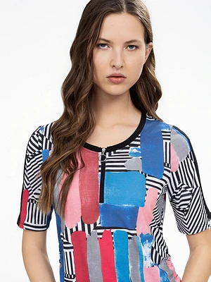 T-shirt semi-ajusté à manches 3/4
