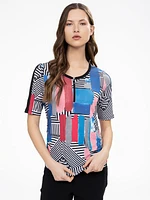 T-shirt semi-ajusté à manches 3/4