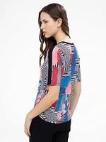 T-shirt semi-ajusté à manches 3/4