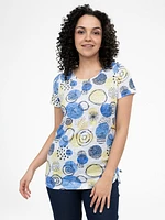 Short-sleeve semi-fitted tunic