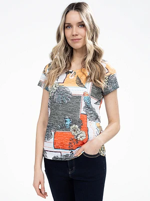Short-sleeve semi-fitted t-shirt