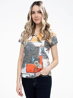 Short-sleeve semi-fitted t-shirt