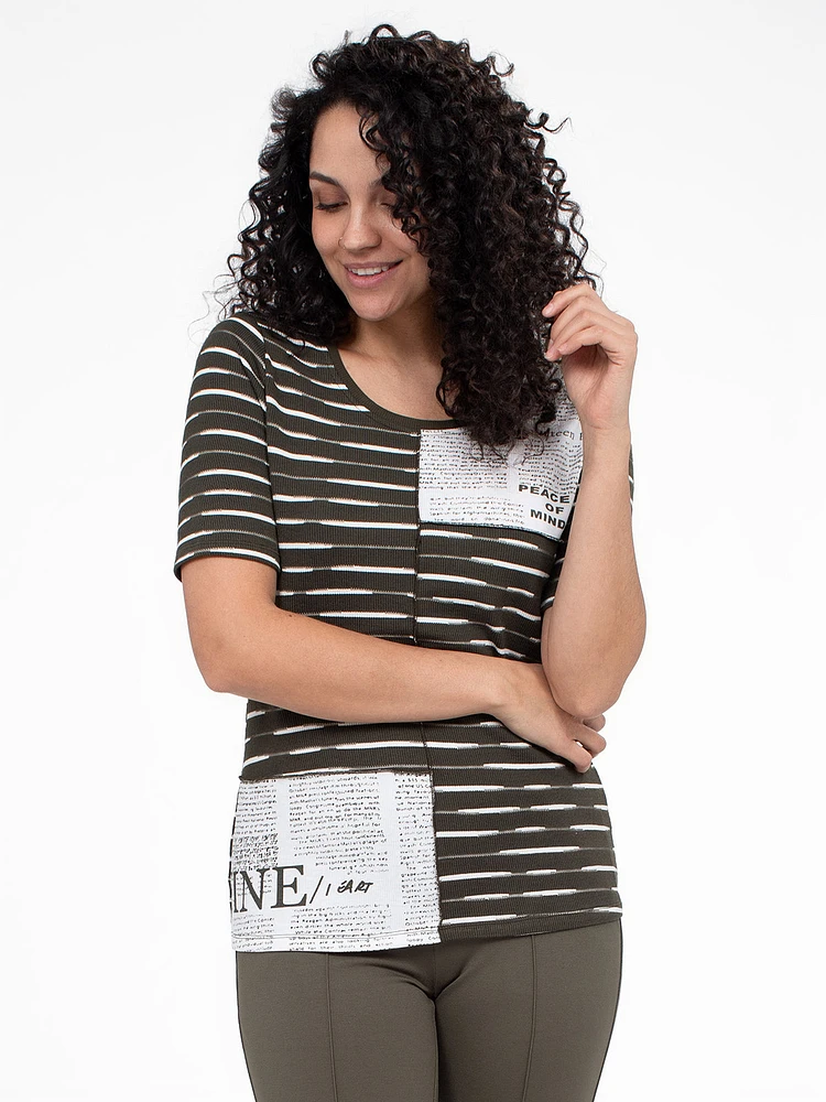 Short-sleeve semi-fitted t-shirt