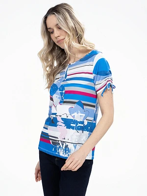 T-shirt semi-ajusté à manches 3/4