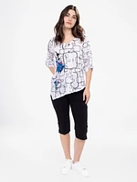 3/4-sleeve semi-fitted tunic